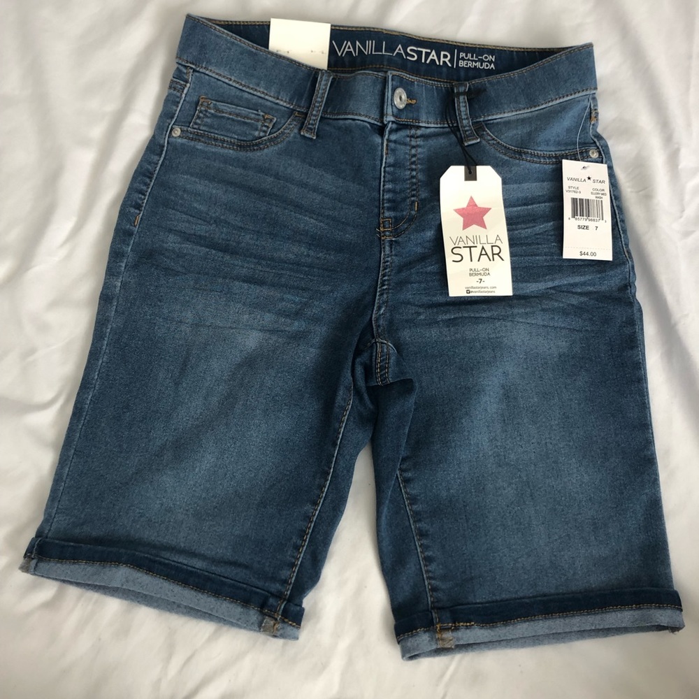 Knee length jean shorts